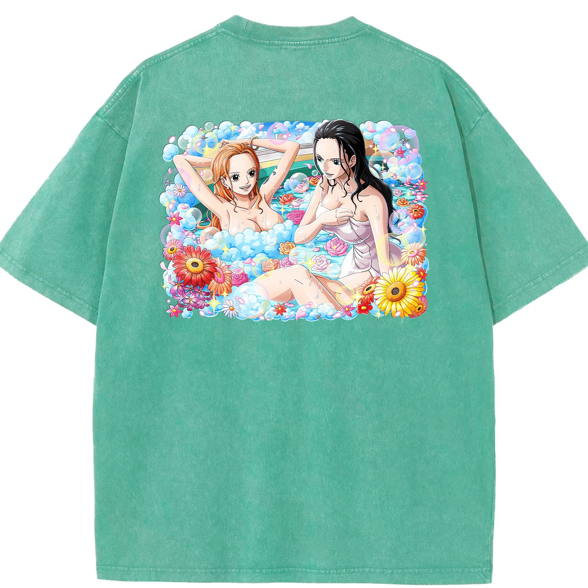 ワンピース ニコ・ロビン ONE PIECE Nico Robin 綿100% ヴィンテージ風 半袖Tシャツ（背面プリント）